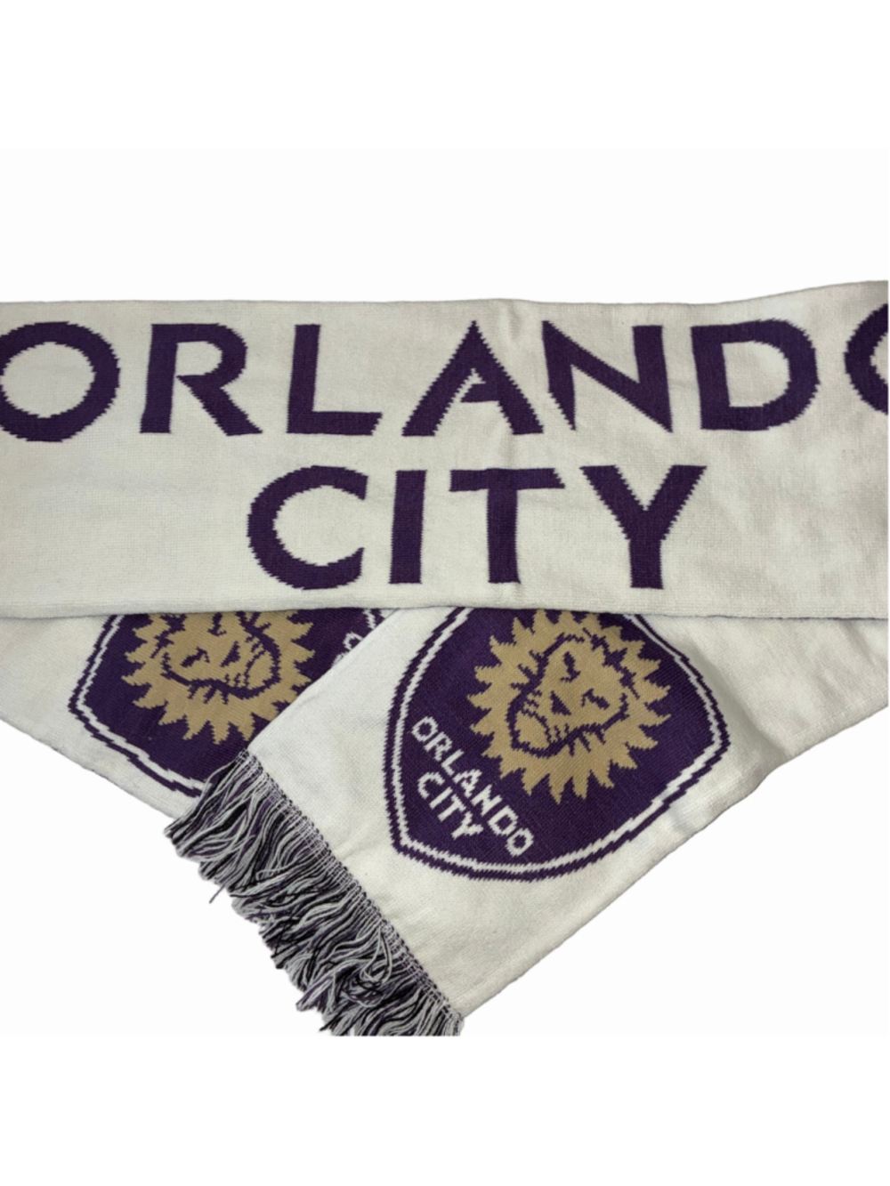 Men's Orlando City Soccer Knit Scarf One Size Purple White
